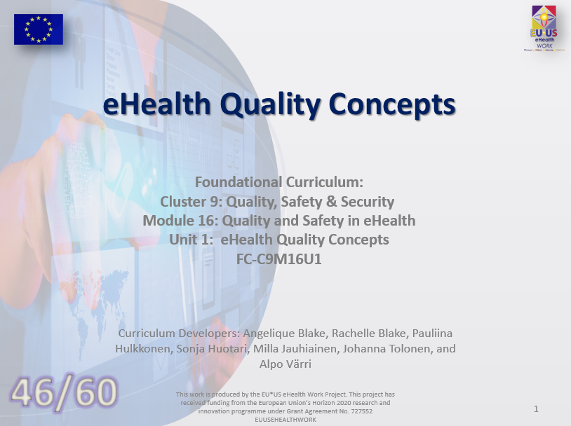 Lesson 46: eHeatlh Quality Concepts