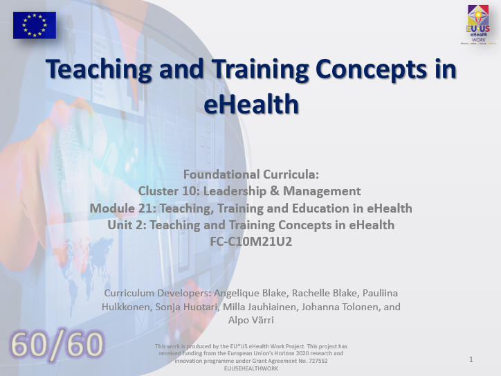 Lesson 50: Teaching and Training Concepts in eHealth