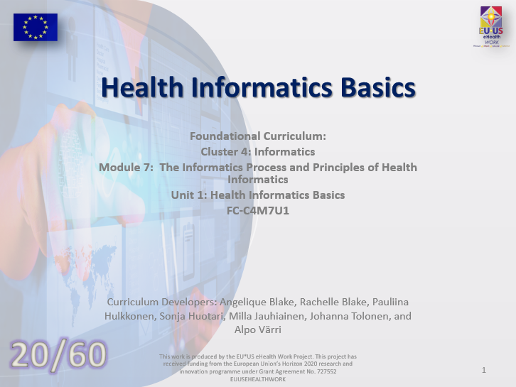 Unit 20: Health Informatics Basics