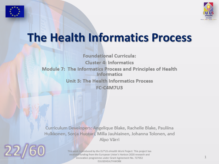 Unit 22: The Health Informatics Process