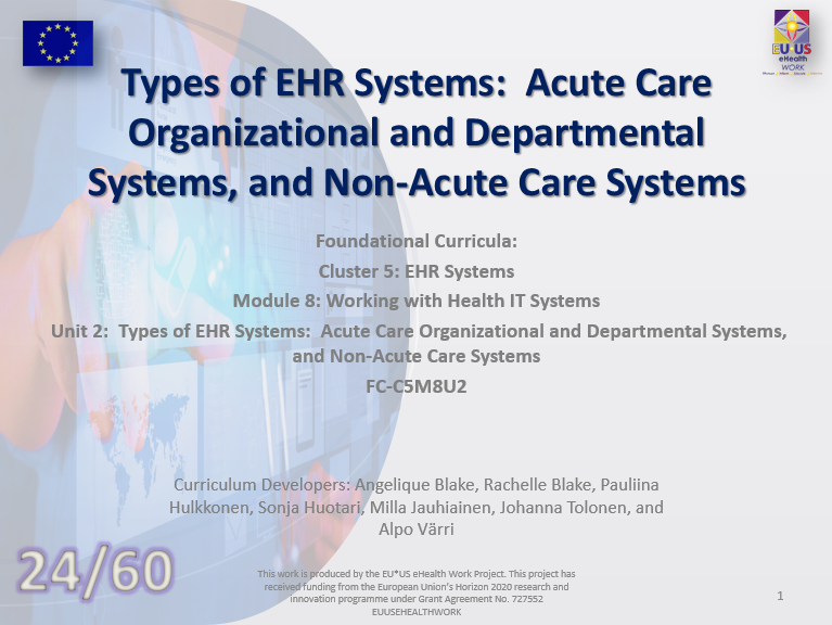 Lesson 24: Types of EHR Systems